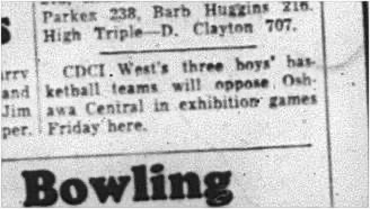 1964-12-09 School - Basketball - Boys - CDCI West - Exhibition