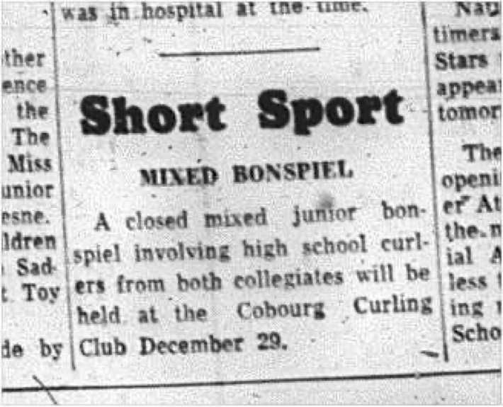 1964-12-16 School - Curling -Mixed - Junior Mixed Bonspiel - CDCI