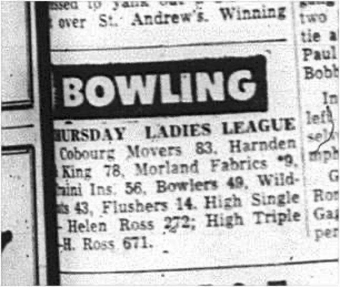 1964-12-23 Bowling - Ladies - Thursday Ladies League - Results