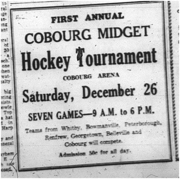 1964-12-23 Hockey - Boys - CCHL - First Annual - Cobourg Midget Hockey Tournament