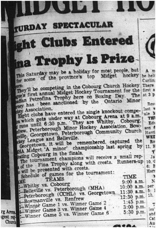 1964-12-23 Hockey - Boys - CCHL - Midget Hockey Tournament - Eight Clubs