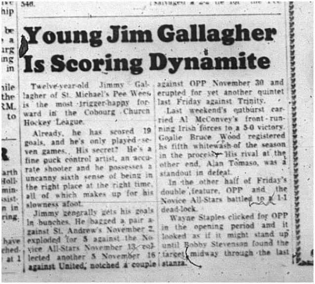 1964-12-23 Hockey - Boys - CCHL - St. Michaels - Peewees - Jim Gallagher