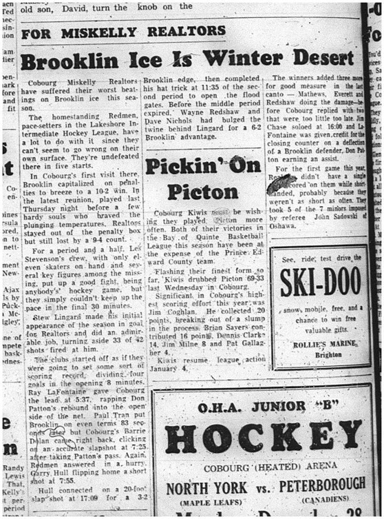 1964-12-23 Hockey - Boys - Lakeshore Intermediate Hockey League - Miskelly Realtors Vs. Brooklin