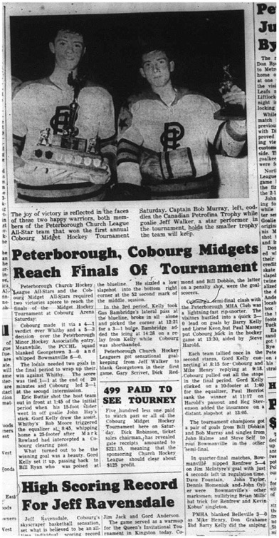 1964-12-30 Hockey - Boys - CCHL - Cobourg Midget Hockey Tournament - Peterborough Church Hockey All-Stars Vs. Cobourg Midget All-Stars
