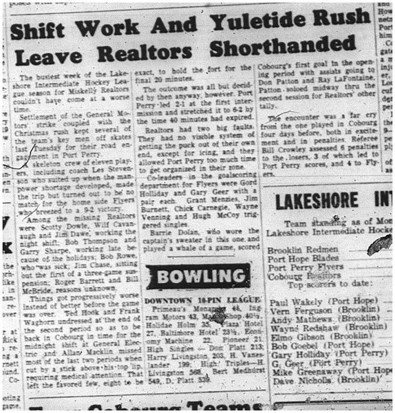 1964-12-30 Hockey - Boys - Lakeshore Intermediate Hockey League - Miskelly Realtors Vs. Yuletide Rush