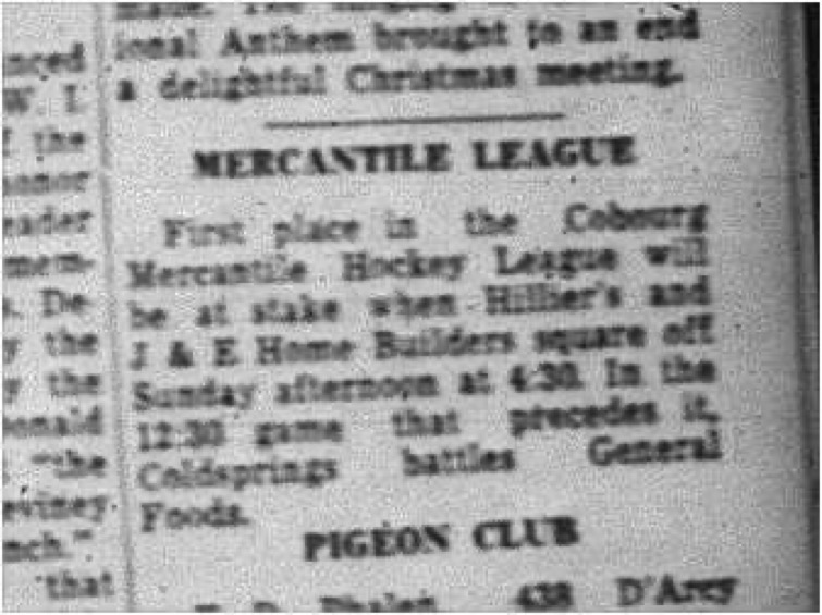 1964-12-30 Hockey - Men - Cobourg Mercantile Hockey League - J_E Vs. Hilliers