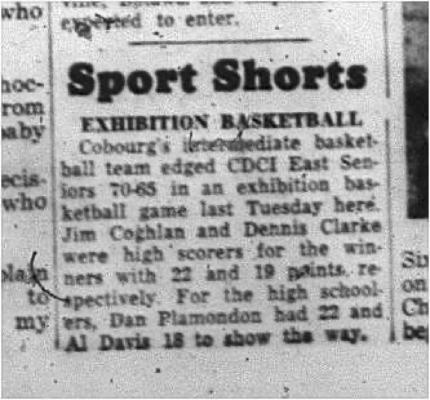1964-12-30 School - Basketball - Boys - CDCI East - Seniors - Exhibition