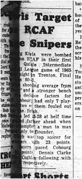 1965-01-06 Hockey - Boys - Bay of Quinte Intermediate Hockey League - RCAF