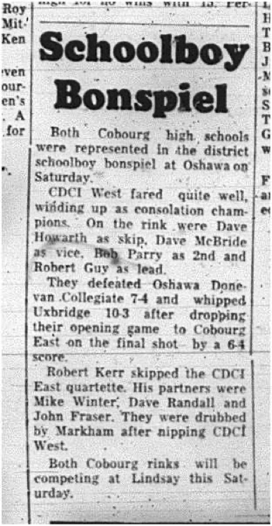 1965-01-06 School - Curling - CDCI - Oshawa Bonspiel