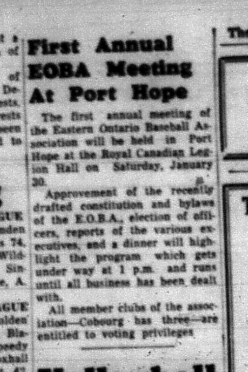 1965-01-13 Baseball -Boys - EOBA - Annual Meeting - Port Hope