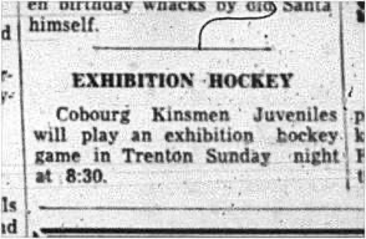 1965-01-13 Hockey - Boys - Lakeshore Intermediate League - Kinsmen Juveniles Vs. Trenton