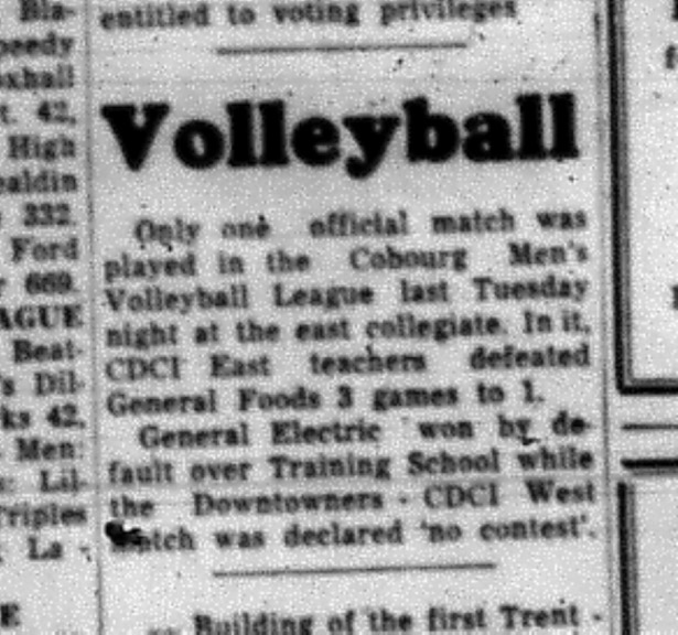 1965-01-13 Volleyball - Cobourg Mens Volleyball League at CDCI East
