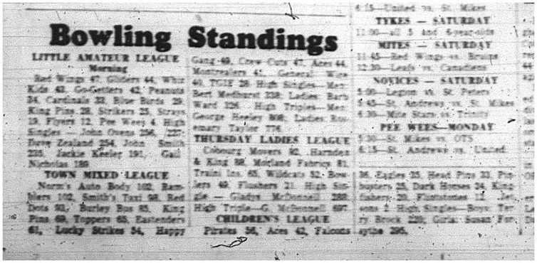 1965-01-20 Bowling - Mixed - Little Amateur League - Town Mixed League - Thursday Ladies League