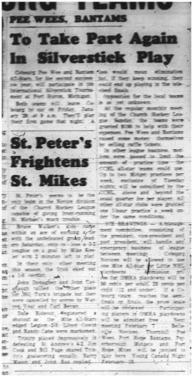 1965-01-20 Hockey - Boys - Cobourg All-Stars - Peewees - Bantams - Silverstick