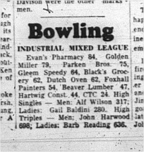 1965-02-02 Bowling - Mixed - Industrial Mixed League