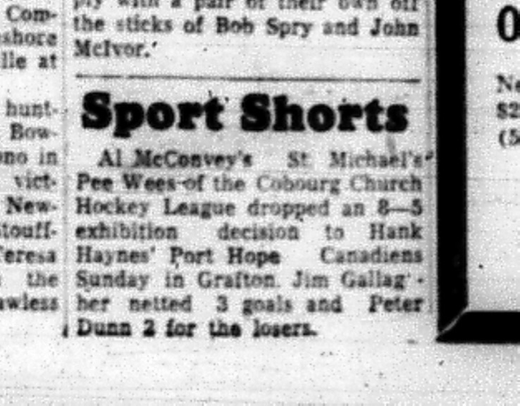 1965-02-03 Hockey - Boys - CCHL - St. Michaels Vs. Port Hope Canadiens - Sport Shorts