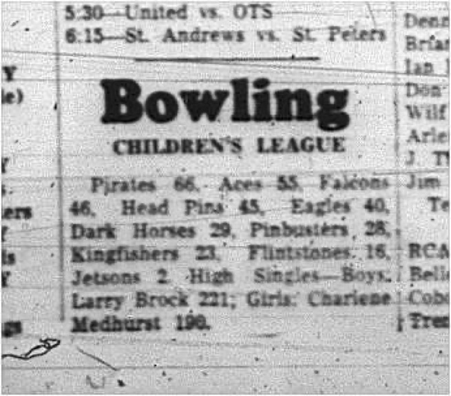 1965-02-10 Bowling - Mixed - Childrens League