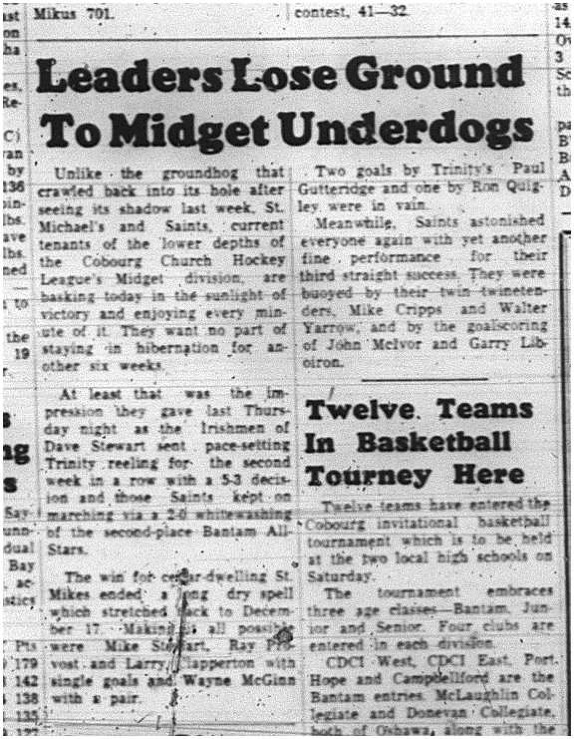 1965-02-10 Hockey - Boys - CCHL - Midget Division