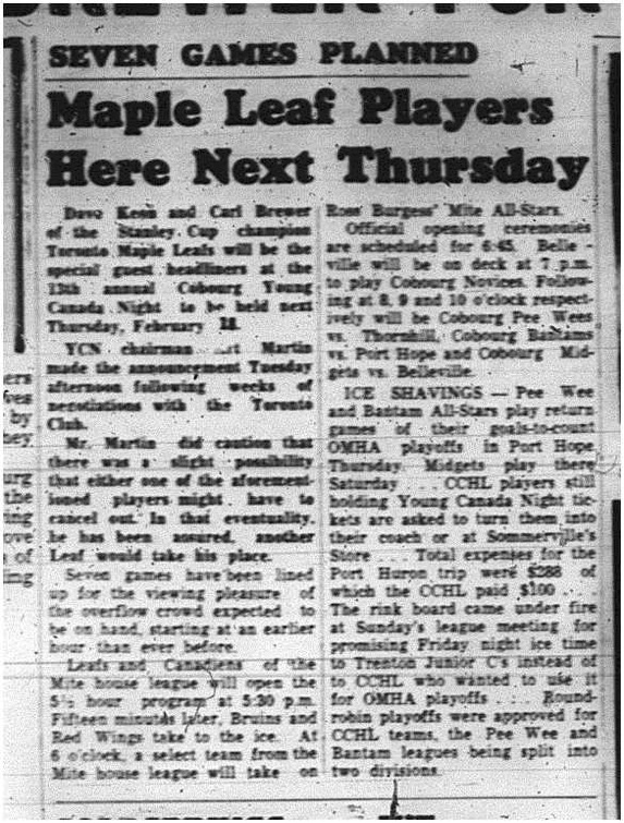 1965-02-10 Hockey - Boys - CCHL - Young Canada Night