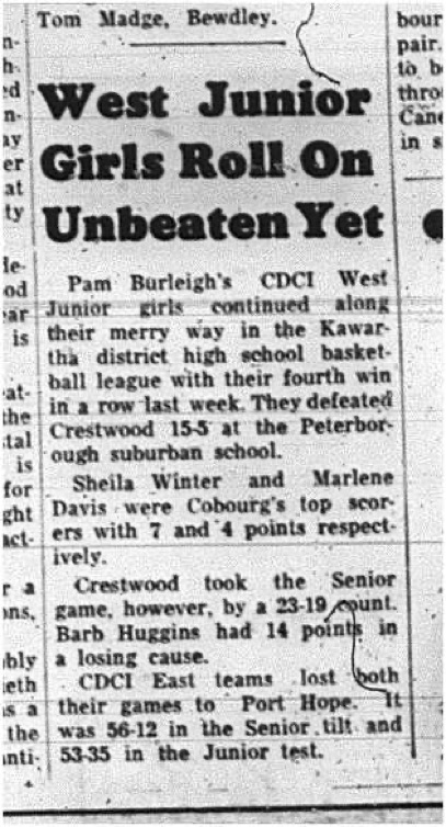 1965-02-10 School - Basketball - Girls - CDCI West Juniors Vs. Crestwood