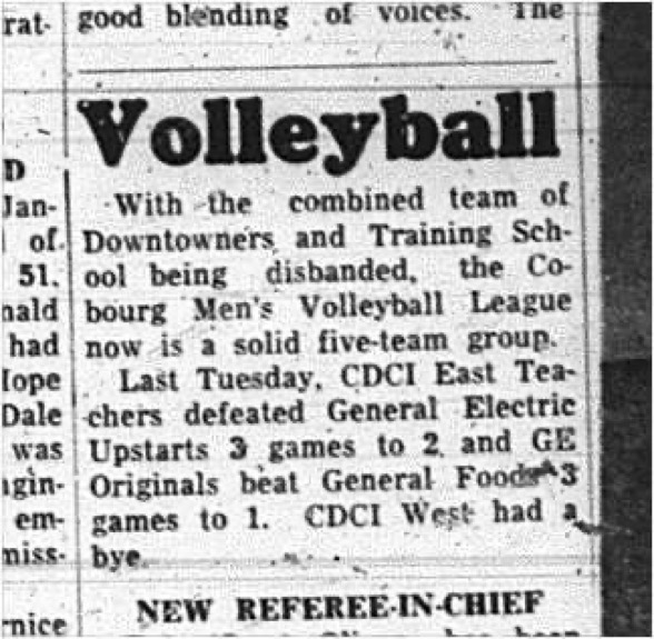 1965-02-10 Volleyball - Men - Cobourg Mens Volleyball League