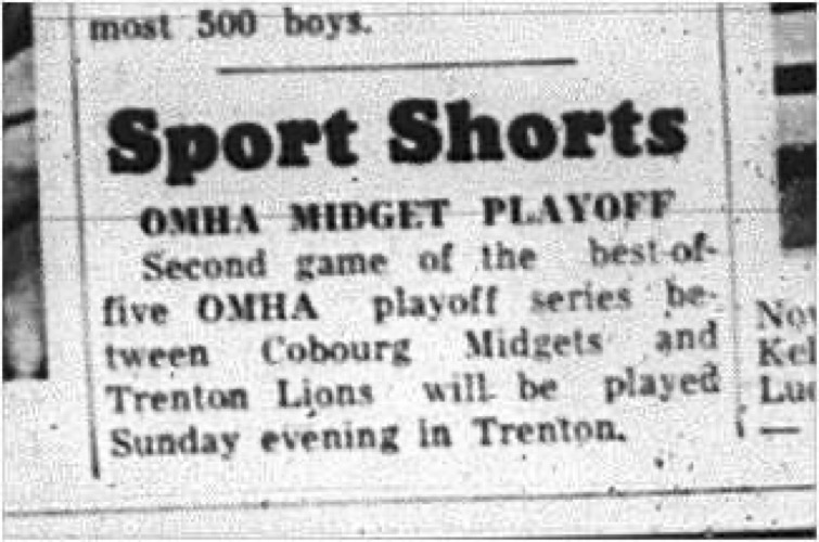 1965-02-17 Hockey - Boys - OMHA - Cobourg Midgets