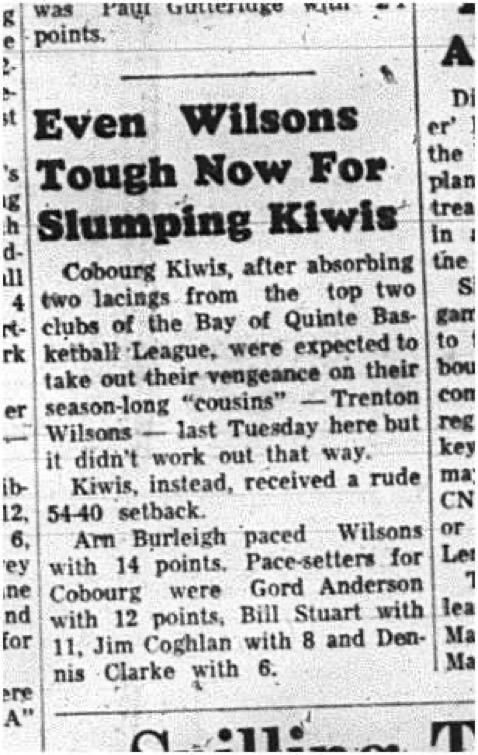 1965-02-24 Basketball - Men -Bay of Quinte Basketball League - Cobourg Kiwis Vs. Trenton Wilson_s