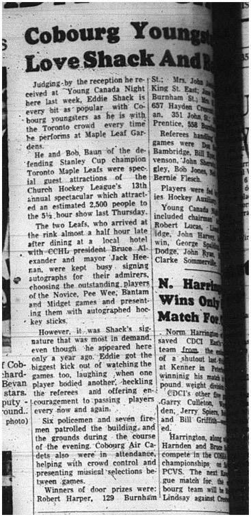 1965-02-24 Hockey - Boys - CCHL - Young Canada Night - Eddie Shack