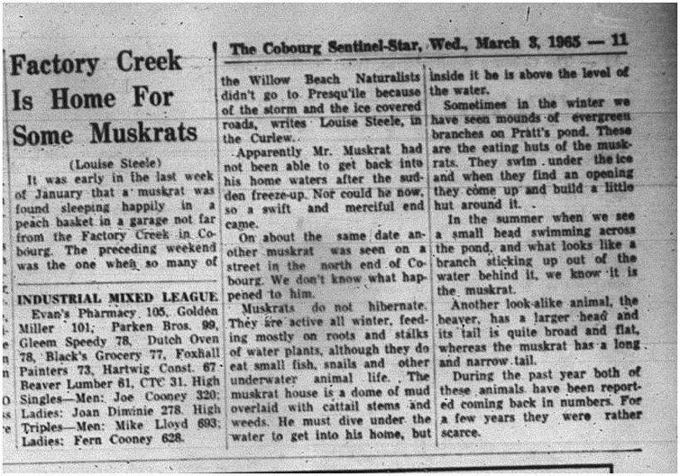 1965-03-03 Bowling - Mixed - Cobourg Industrial Mixed League