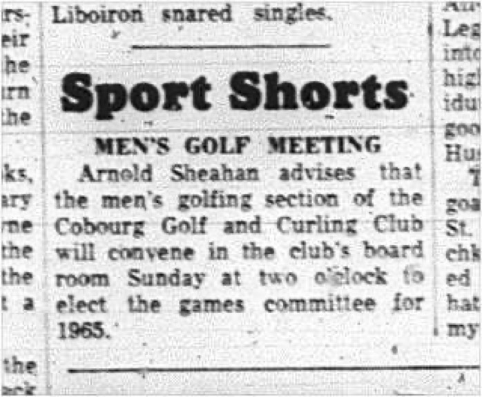 1965-03-03 Golf - Men - Cobourg Golf and Curling Club - Meeting