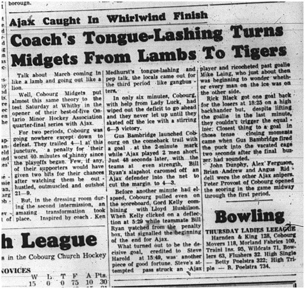 1965-03-03 Hockey - Boys - Cobourg Midgets Vs. Ajax