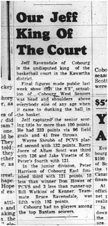 1965-03-03 School - Basketball - Boys - CDCI West Seniors - Jeff Ravensdale
