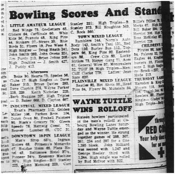 1965-03-10 Bowling - Mixed - Cobourg Leagues - Scores - Standings
