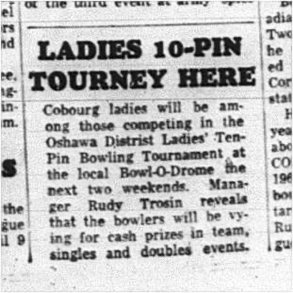1965-03-17 Bowling - Ladies - Oshawa District Ladies Ten-Pin Tournament