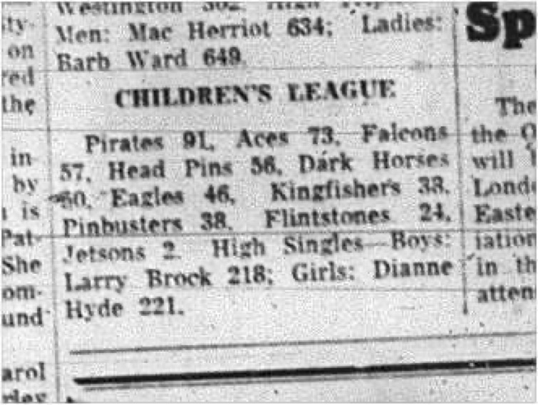 1965-03-17 Bowling - Mixed - Cobourg Bowling Lanes - Childrens League