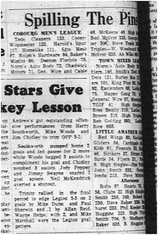 1965-03-17 Bowling - Mixed - Cobourg Bowling Lanes