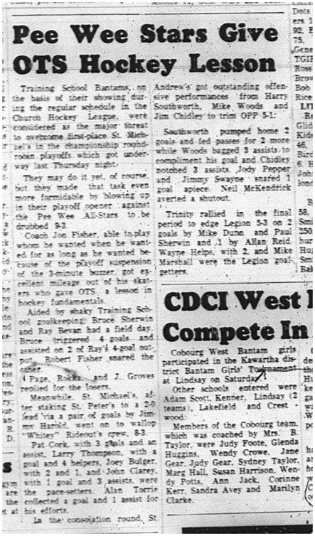 1965-03-17 Hockey - Boys - CCHL - Training School Bantams - Playoffs