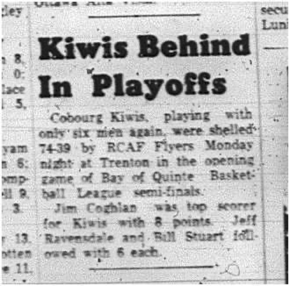 1965-03-24 Basketball - Boys - Bay of Quinte Basketball League - Cobourg Kiwis - Playoffs