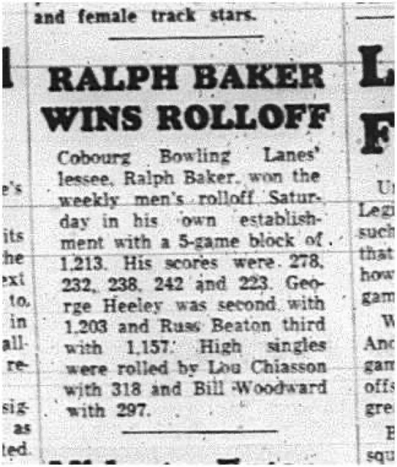 1965-03-24 Bowling - Men - Downtown 10-Pin League - Ralph Baker - Rolloff