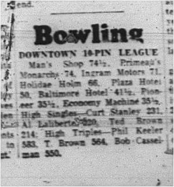 1965-03-24 Bowling - Men - Downtown 10-Pin League
