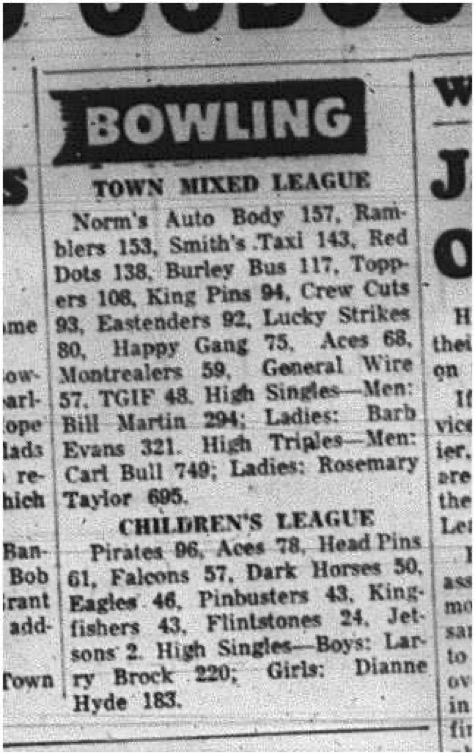 1965-03-24 Bowling - Mixed - Town Mixed League