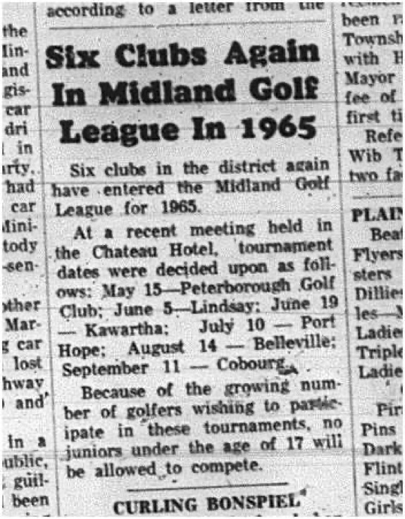 1965-03-31 Golf - Men - Cobourg Golf and Curling Club - Midland Golf League