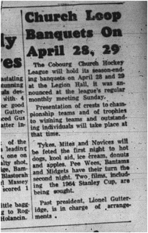 1965-03-31 Hockey - Boys - CCHL - Banquets