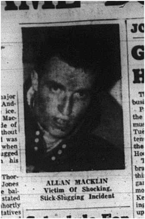 1965-03-31 Hockey - men - Cobourg Mercantile Hockey League - Allen Macklin - Stick-Slugging