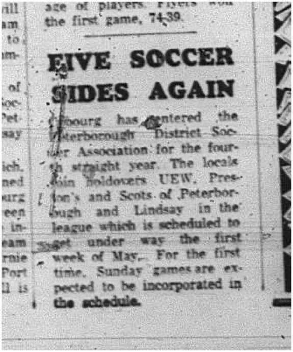 1965-03-31 Soccer - Boys - Cobourg Soccer Club - Peterborough District Soccer Association