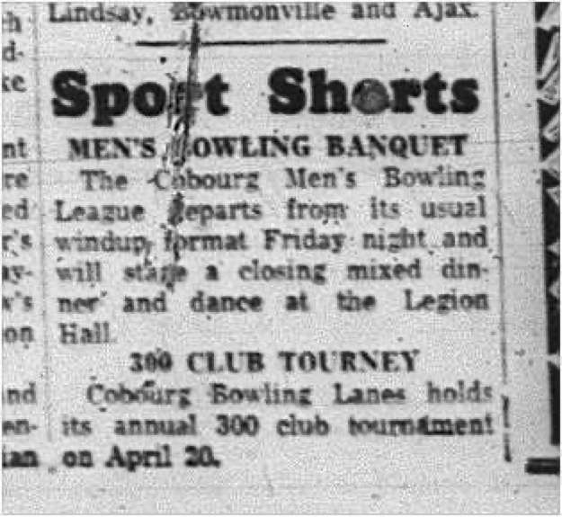 1965-04-07 Bowling - Men - Cobourg Mens Bowling League -Banquet