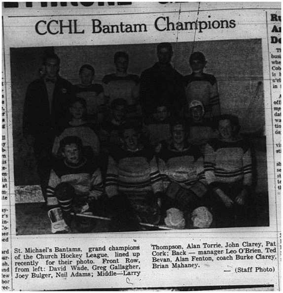 1965-04-07 Hockey - Boys - CCHL - St. Michaels Bantams - Team Picture