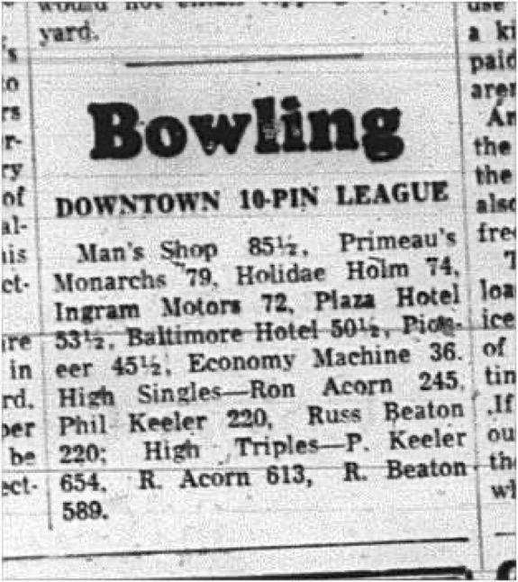 1965-04-14 Bowling - Men - Downtown 10-Pin League