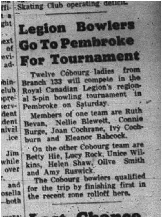 1965-04-21 Bowling - Ladies - Royal Candian Legions Regional 5-Pin Bowling Tournament