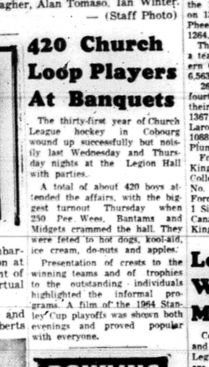 1965-05-05 Hockey - Boys - CCHL - Banquets
